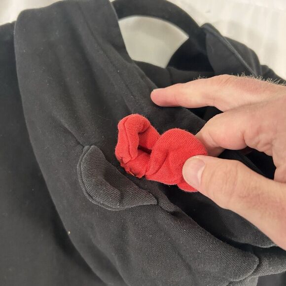 Hello Kitty X Forever 21 Hoodie Women's Large Black Cat Ears Bow Pullover - Picture 11 of 11